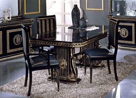 black versace dining table|Versace italian table sets.